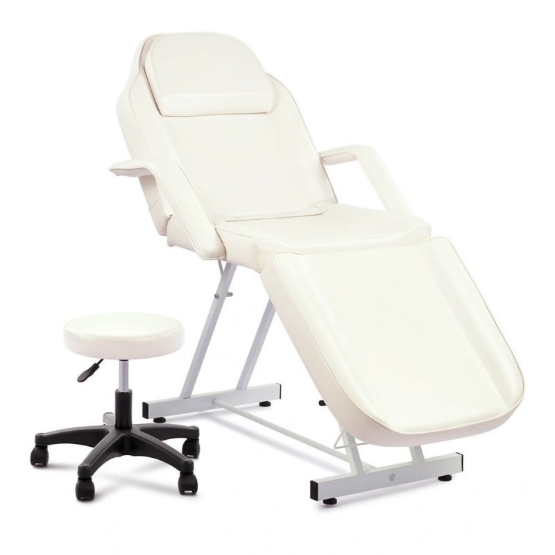 Adjustable Massage Table with Recliner Chair, Height - adjustable Stool - Ideal for Tattoo, Spa, and Salon - Massage Table - British D'sire Main image