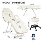 Adjustable Massage Table with Recliner Chair, Height - adjustable Stool - Ideal for Tattoo, Spa, and Salon - Massage Table - British D'sire