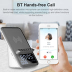 AEC BT512 Multifunctional Bluetooth Speaker 10W Wireless Charger LED Desktop Electronic Alarm Clock - British D'sire