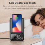AEC BT512 Multifunctional Bluetooth Speaker 10W Wireless Charger LED Desktop Electronic Alarm Clock - British D'sire