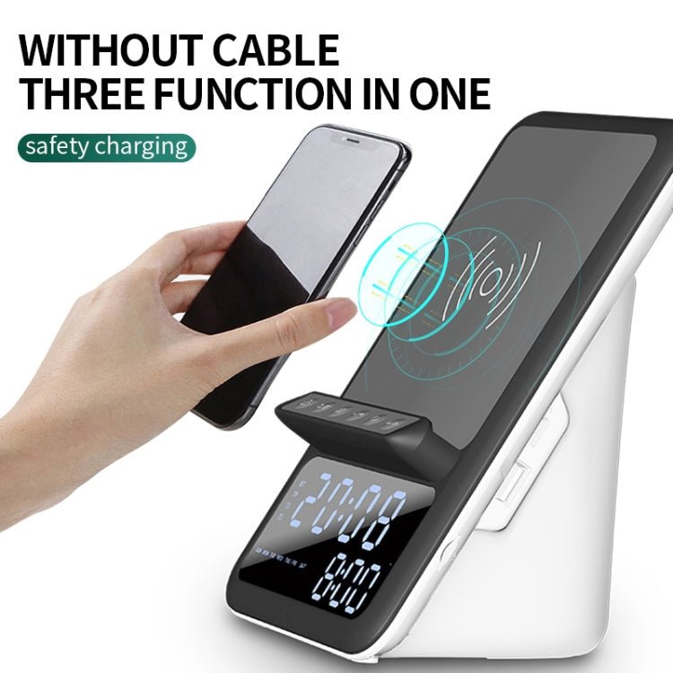 AEC BT512 Multifunctional Bluetooth Speaker 10W Wireless Charger LED Desktop Electronic Alarm Clock Secondary image