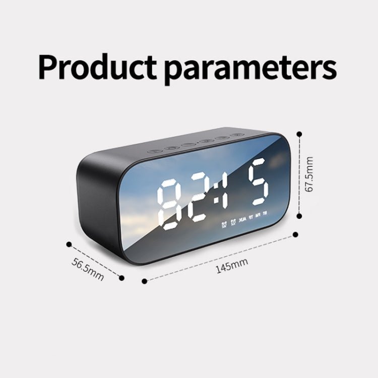 AEC BT518 Portable Wireless Bluetooth Speaker LED Alarm Clock Support AUX / TF Card / FM - British D'sire
