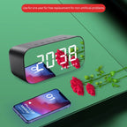 AEC BT518 Portable Wireless Bluetooth Speaker LED Alarm Clock Support AUX / TF Card / FM - British D'sire