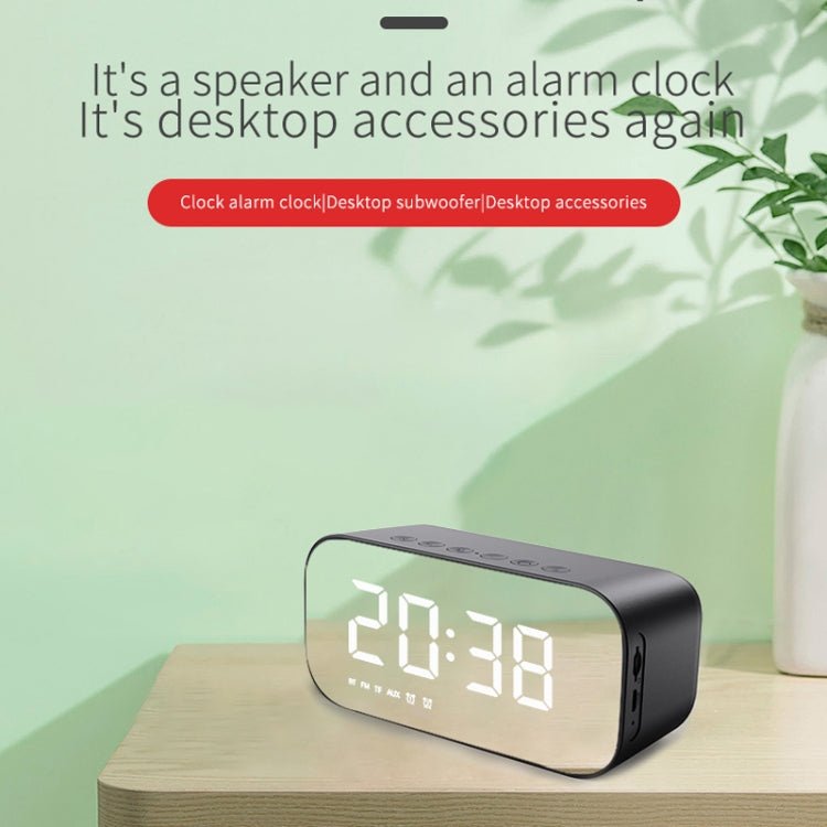 AEC BT518 Portable Wireless Bluetooth Speaker LED Alarm Clock Support AUX / TF Card / FM - British D'sire