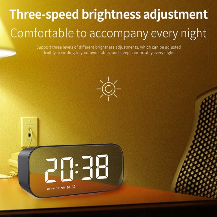 AEC BT518 Portable Wireless Bluetooth Speaker LED Alarm Clock Support AUX / TF Card / FM - British D'sire