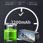 AEC BT518 Portable Wireless Bluetooth Speaker LED Alarm Clock Support AUX / TF Card / FM - British D'sire