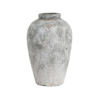 Aged Stone Tall Ceramic Vase - Antique White Ceramic Decorative Vase - Vases - British D'sire