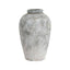 Aged Stone Tall Ceramic Vase - Antique White Ceramic Decorative Vase - Vases - British D'sire