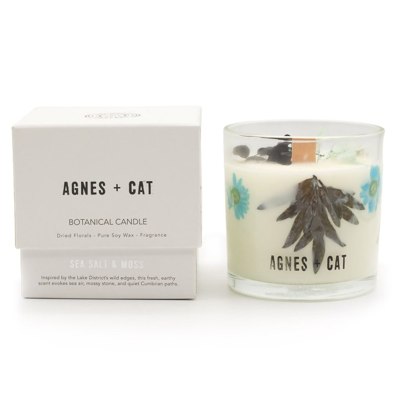Agnes + Cat Botanical Soy Wax Candle - Seasalt & Moss - Agnes + Cat Botanical Soy Wax Candles - British D'sire