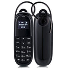 AIEK KK1 Mini Mobile Phone, English Keyboard, Hands Free Bluetooth Dialer Headphone, MTK6261DA, Anti - Lost, Single SIM, Network: 2G(Black) - British D'sire