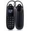 AIEK KK1 Mini Mobile Phone, English Keyboard, Hands Free Bluetooth Dialer Headphone, MTK6261DA, Anti - Lost, Single SIM, Network: 2G(Black) - British D'sire
