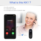 AIEK KK1 Mini Mobile Phone, English Keyboard, Hands Free Bluetooth Dialer Headphone, MTK6261DA, Anti - Lost, Single SIM, Network: 2G(Black) - British D'sire