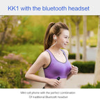AIEK KK1 Mini Mobile Phone, English Keyboard, Hands Free Bluetooth Dialer Headphone, MTK6261DA, Anti - Lost, Single SIM, Network: 2G(Black) - British D'sire