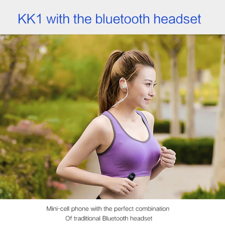 AIEK KK1 Mini Mobile Phone, English Keyboard, Hands Free Bluetooth Dialer Headphone, MTK6261DA, Anti - Lost, Single SIM, Network: 2G(Black) - British D'sire