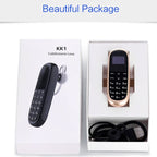 AIEK KK1 Mini Mobile Phone, English Keyboard, Hands Free Bluetooth Dialer Headphone, MTK6261DA, Anti - Lost, Single SIM, Network: 2G(Black) - British D'sire