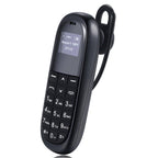 AIEK KK1 Mini Mobile Phone, English Keyboard, Hands Free Bluetooth Dialer Headphone, MTK6261DA, Anti - Lost, Single SIM, Network: 2G(Black) - British D'sire