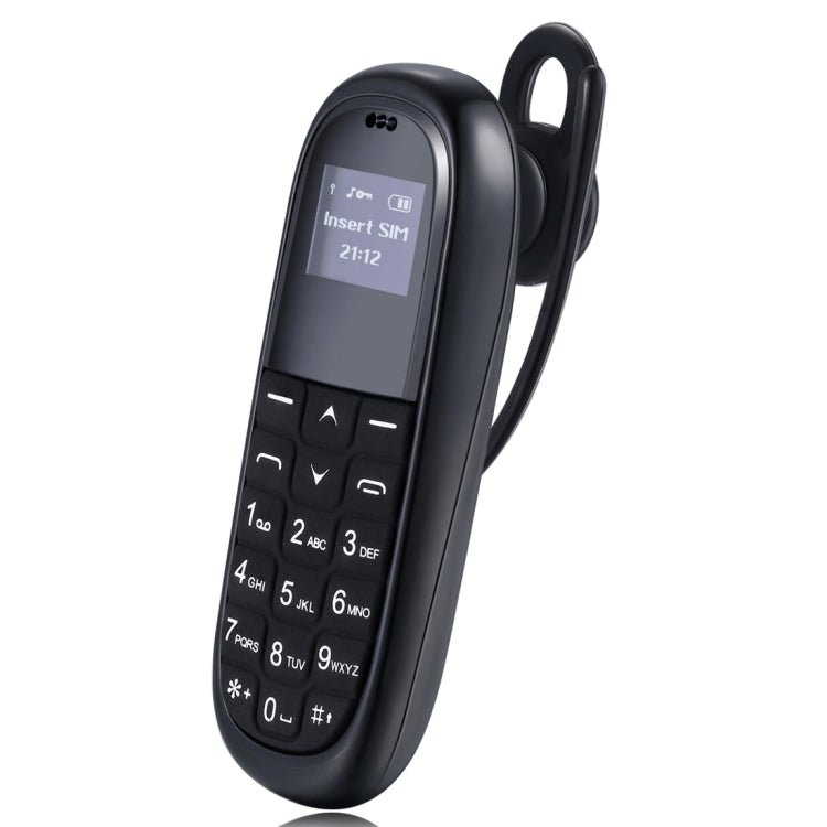 AIEK KK1 Mini Mobile Phone, English Keyboard, Hands Free Bluetooth Dialer Headphone, MTK6261DA, Anti - Lost, Single SIM, Network: 2G(Black) - British D'sire