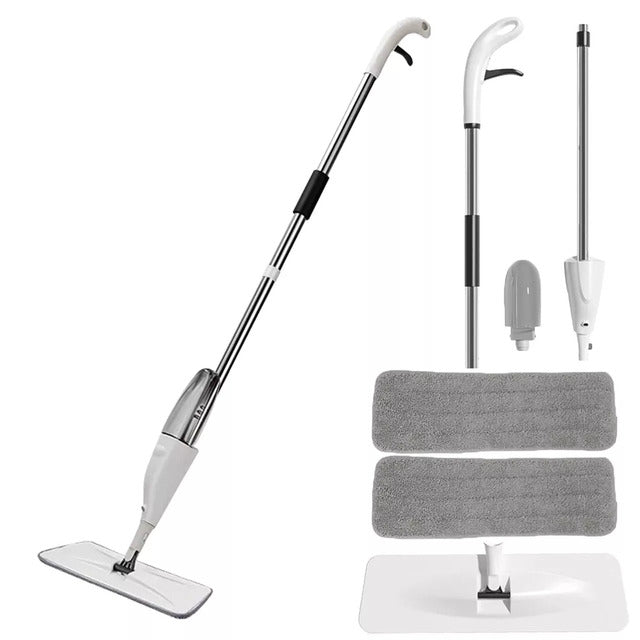 All - in - One Spray Mop: Easy Cleaning with Built - In Refillable Bottle and Washable Pads - Household Accessories - British D'sire
