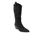 All Over Rhinestone Calf Length Zip Boots - Boots - British D'sire
