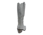 All Over Rhinestone Calf Length Zip Boots - Boots - British D'sire