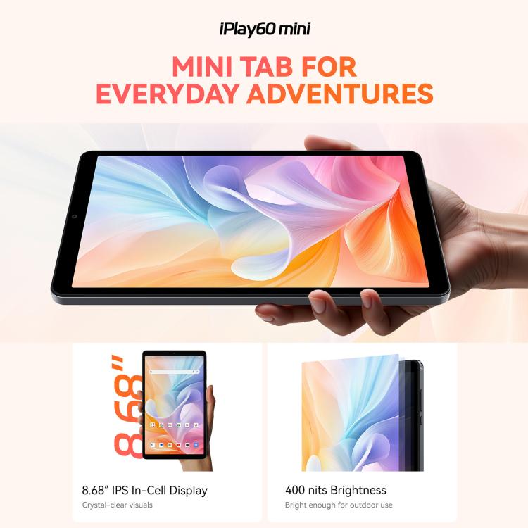ALLDOCUBE iPlay 60 mini 4G LTE Tablet PC, 4GB+64GB, 8.68 inch Android 15 Unisoc T606 Octa Core Support Dual SIM (Grey) Secondary image