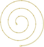 AllenCOCO 18K Gold Plated Beach Bikini Body Chain Metal Bead Waist Chain Adjustable Sexy Belly Chain for Women - Body Jewellery - British D'sire