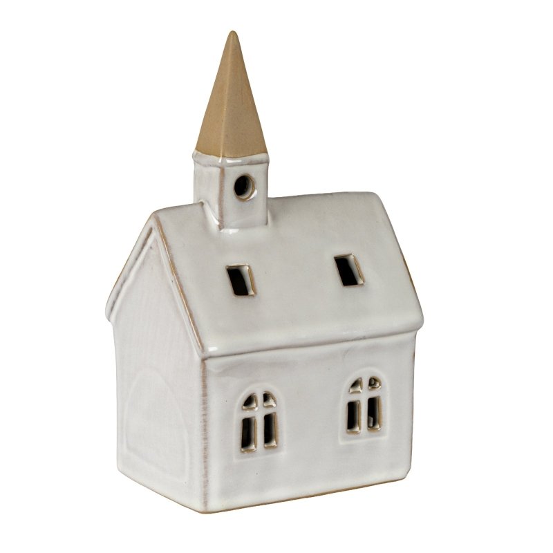Alora Ceramic Church With LED Light - Figurines - British D'sire