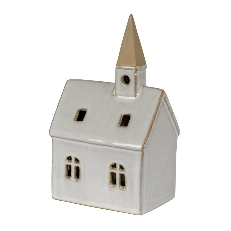 Alora Ceramic Church With LED Light - Figurines - British D'sire