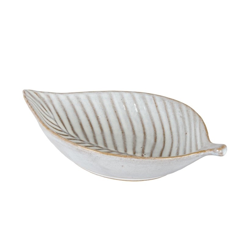 Alora Ceramic Elm Leaf Large Dish - Bowls & Dishes - British D'sire