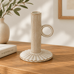 Alora Ceramic Taper Candle Holder With Handle - Candle Holders - British D'sire