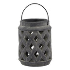 Amalfi Grey Large Lattice Lantern - Lanterns - British D'sire