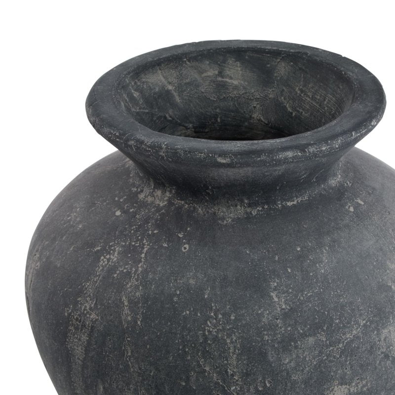 Amalfi Grey Vase - Antique White Ceramic Decorative Vase - Vases - British D'sire