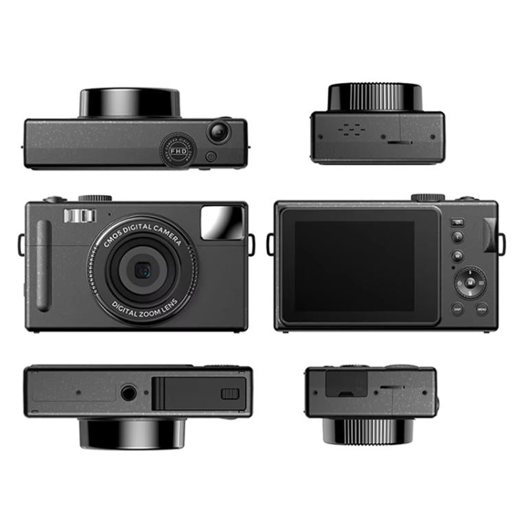 AMKOV CD - R1 24MP HD Pixel Shooting Student Camera 1080P Video Recording CCD Photo Video HD Camera(Black) - British D'sire