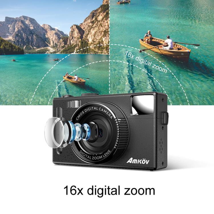 AMKOV CD - R1 24MP HD Pixel Shooting Student Camera 1080P Video Recording CCD Photo Video HD Camera(Black) - British D'sire