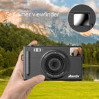 AMKOV CD - R1 24MP HD Pixel Shooting Student Camera 1080P Video Recording CCD Photo Video HD Camera(Pink) - British D'sire