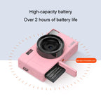 AMKOV CD - R1 24MP HD Pixel Shooting Student Camera 1080P Video Recording CCD Photo Video HD Camera(Pink) - British D'sire