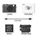 AMKOV CD - R1 24MP HD Pixel Shooting Student Camera 1080P Video Recording CCD Photo Video HD Camera(Pink) - British D'sire