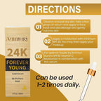 Ammuri Skincare 24K Gold Serum for Dark Circles in a sleek packaging with dropper and application directions