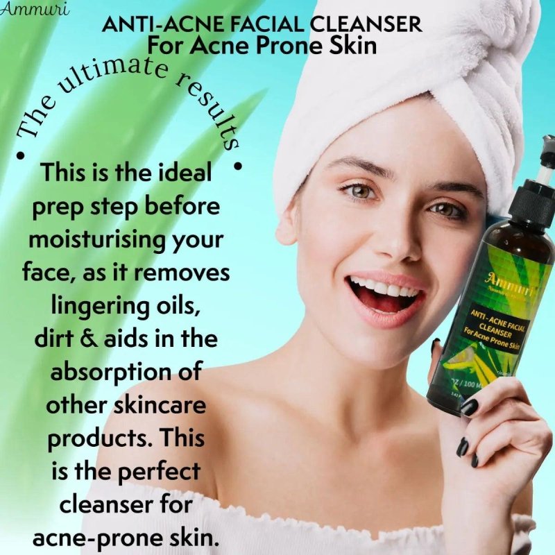 AMMURI Anti Acne Facial Cleanser - Clear Skin Magic for Acne - Prone Complexions - Facial Cleanser - British D'sire