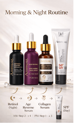 Ammuri Anti Ageing Set Retinol Collagen Serum + SPF 50 Cream Wrinkle Repair Glow - Anti Ageing Face Serum - British D'sire