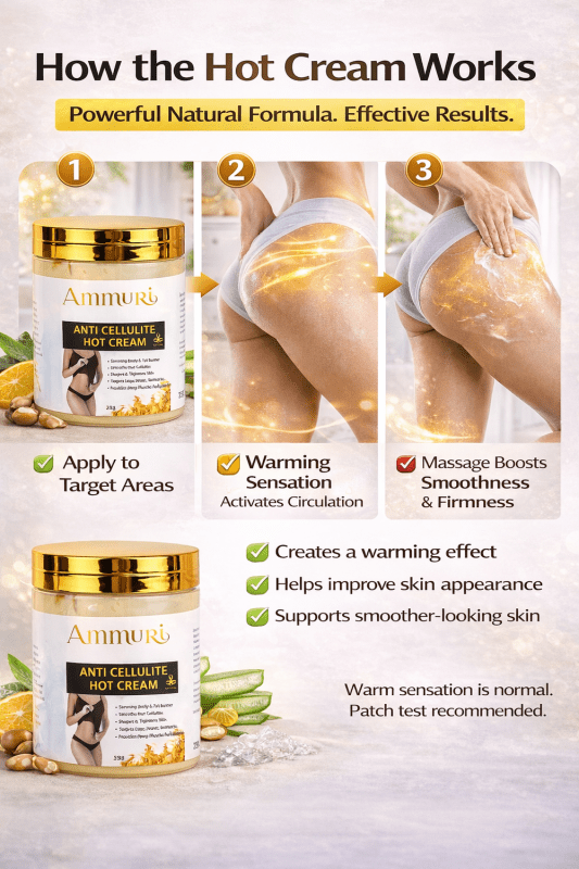 Ammuri Anti-Cellulite Hot Cream - Complement Your Weight Management Journey - ANTI-CELLULITE HOT CREAM - British D'sire