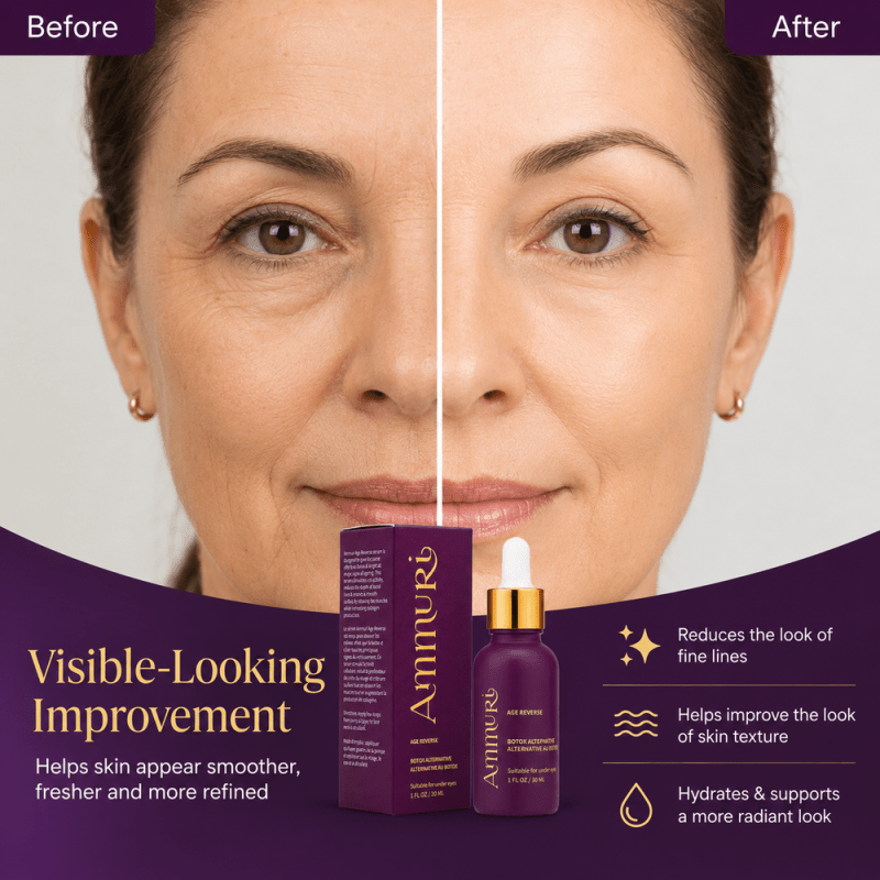 Ammuri Botox Serum Age Reverse Made in UK - AMMURI AGE REVERSE AGIRELINE PEPTIDE, MATRIXYL 3000 Anti Ageing Serum - British D'sire