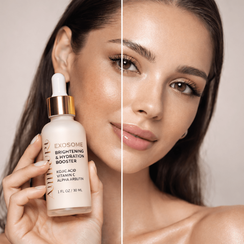 Ammuri Exosome Booster Serum – Brightening & Hydration Booster with Kojic Acid, Vitamin C & Alpha Arbutin | Fades Dark Spots, Evens Skin Tone & Boosts Radiance | For Face & Body – 30ml - WHITENING Lightening Serum - British D'sire
