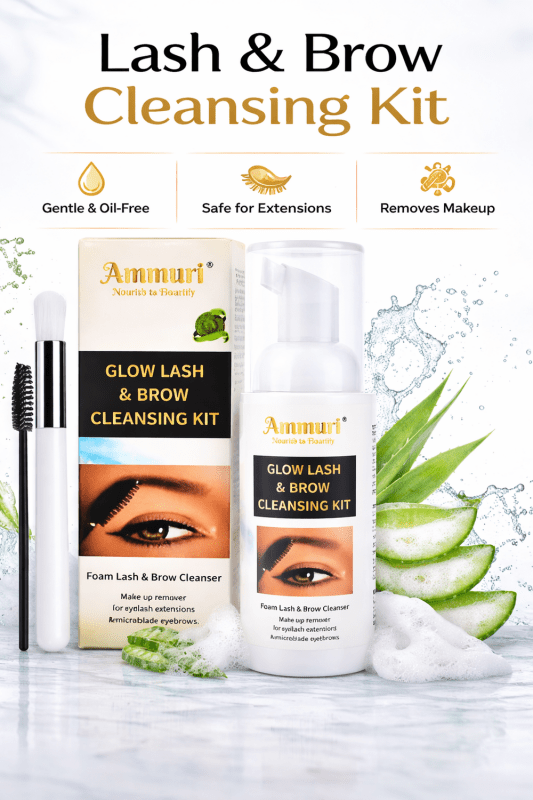 AMMURI Glow Lash & Brow Cleansing Kit - Expert Care for Long - Lasting Beauty - Lash & Brow Cleansing Kit eyelash extensions - British D'sire