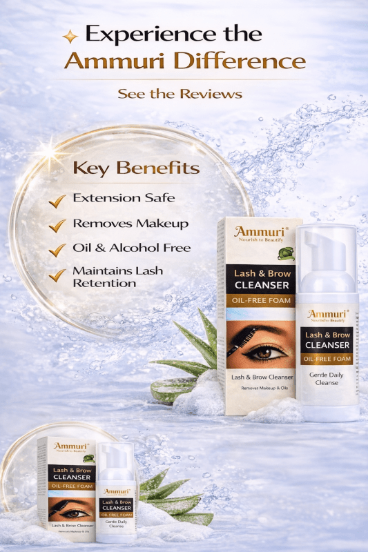 AMMURI Glow Lash & Brow Cleansing Kit - Expert Care for Long - Lasting Beauty - Lash & Brow Cleansing Kit eyelash extensions - British D'sire
