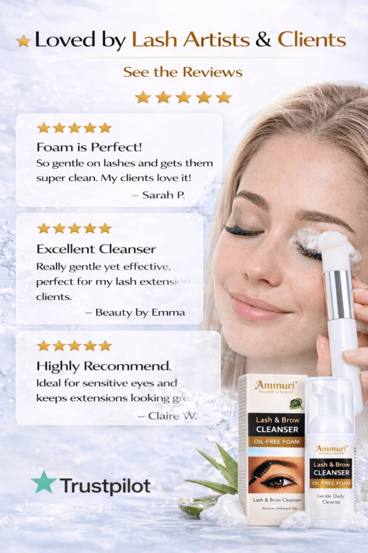 AMMURI Glow Lash & Brow Cleansing Kit - Expert Care for Long - Lasting Beauty - Lash & Brow Cleansing Kit eyelash extensions - British D'sire