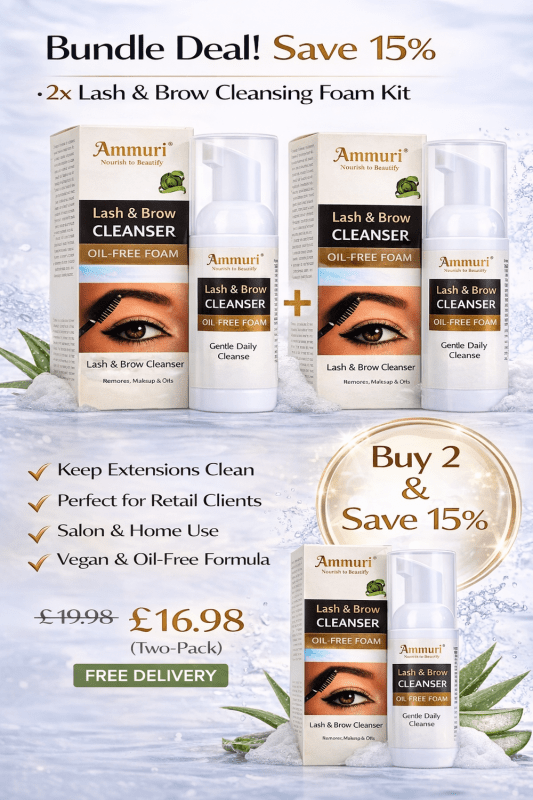 AMMURI Glow Lash & Brow Cleansing Kit - Expert Care for Long - Lasting Beauty - Lash & Brow Cleansing Kit eyelash extensions - British D'sire