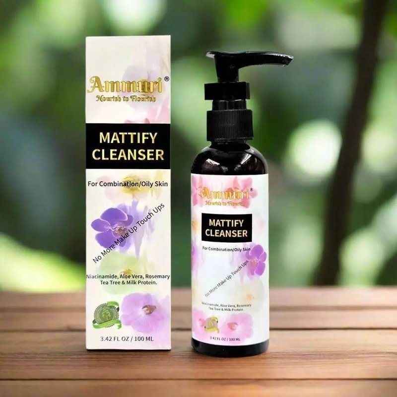 Ammuri Mattify Acne Face Cleanser Face Wash 100ml | Niacinamide, Tea Tree, Aloe Vera | Oily &amp; Acne Prone Skin Care - Facial Cleanser - British D'sire