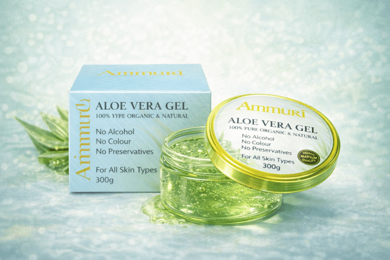 Ammuri Pure Aloe Vera Gel Natural Moisturizer Skin Psoriasis Treatment - Aloe Vera Gel - British D'sire