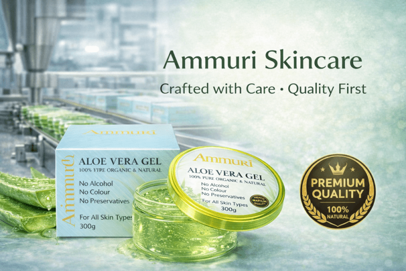 Ammuri Pure Aloe Vera Gel Natural Moisturizer Skin Psoriasis Treatment - Pure Organic Aloe Vera Gel - British D'sire